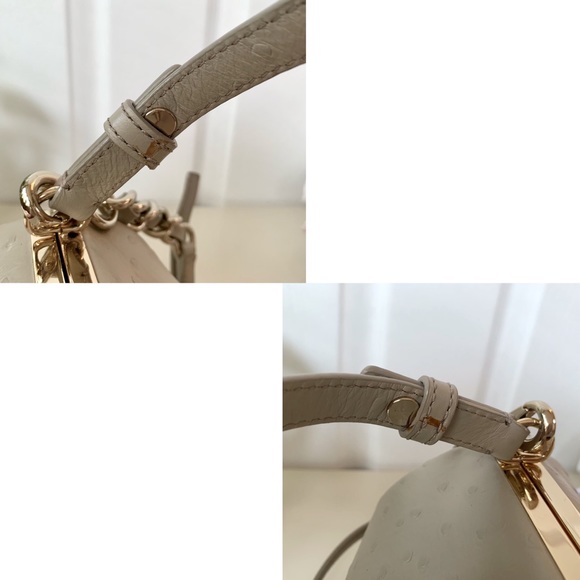 Kate Spade · Victoria Falls Madeline Ostrich Embossed Satchel Stone Taupe Bag - Picture 16 of 17